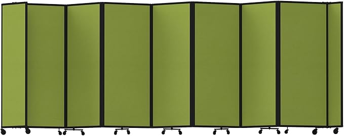 Versare Room Divider 360 Portable Wall Partition | Folding Panels | Large Freestanding Divider | Locking Wheels | Temporary Room Separator