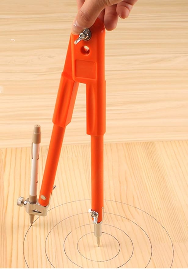 Professional Woodworking Compass Pencil Marking Compass Circle Maker Scriber Compass for Geometry (Large)