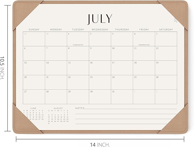 Jotsome Desk Calendar 2025-2026 with Desktop Mat, Academic Desk Pad Calendar From July 2025 to December 2026 14x10.5 inch, Desk Blotter Calendar for Home Office and School, Easy Planning, Apricot