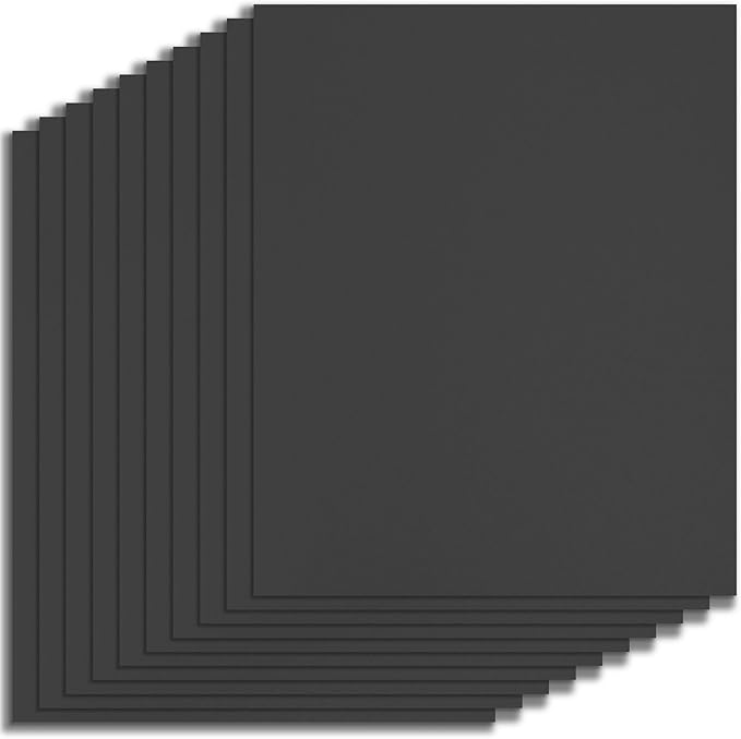 Binditek 10 Pack 20 Mil Sand-Textured Polycover - Super Heavyweight for Business Reports and Proposals - Lightly Sanded Finish - with Square Corners, Un-Punched, Black Color, Office Supplies