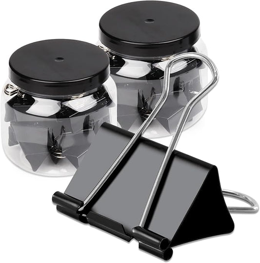 Extra Large Binder Clips Standard 2 inch Length, 1 inch Capacity, 80 Pcs Jumbo Binder Clips for Office