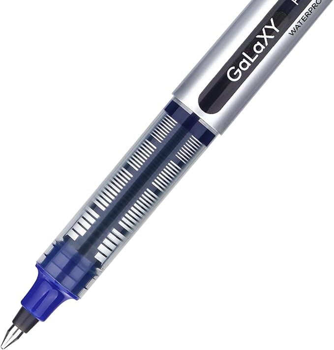 EYEYE Blue Rollerball Pens 12 Pack 0.7mm Medium Point Fine Tip Smooth Writing Pens Quick Dry Liquid Ink Pens for Journaling Note Taking Office School Supplies