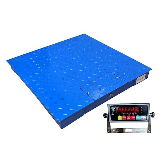 PEC Tools FS Series Professional Grade Steel Floor Scale - Heavy-Duty Pallet Scale and Shipping Scale for Industrial Use - Weighing Scale for Packages Up to 1000x0.1lb - 24x24