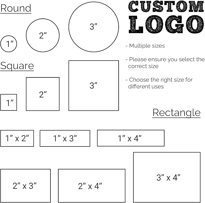 Custom Stamp with Logo Text - Personalized Rubber Stamp with Handle - Address Stamps for Business or Crafting - Rectangle 1"x4"