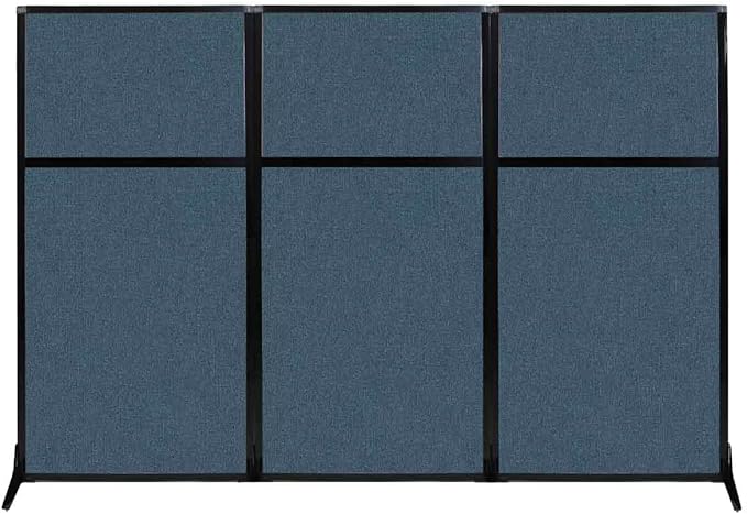 Versare Workstation Partition | Portable Wall Divider | Modern Office Cubicle | Free Standing Privacy Screen | Flexible Work Space | 99" x 70" Caribbean Fabric Panels