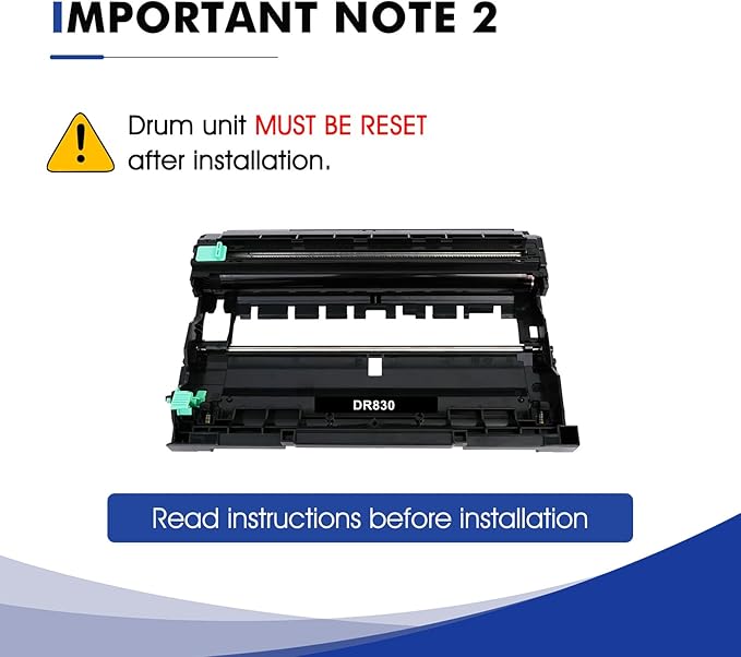 DR830 DR-830 Drum Unit Black 2-Pack Replacement for Brother DR830 DR 830 DR-830 HL-L2400D L2405W L2460DW L2460DWXL L2865DW L2480DW DCP-L2640DW MFC-L2807DW L2820DW L2820DWXL Printer (Not Toner)