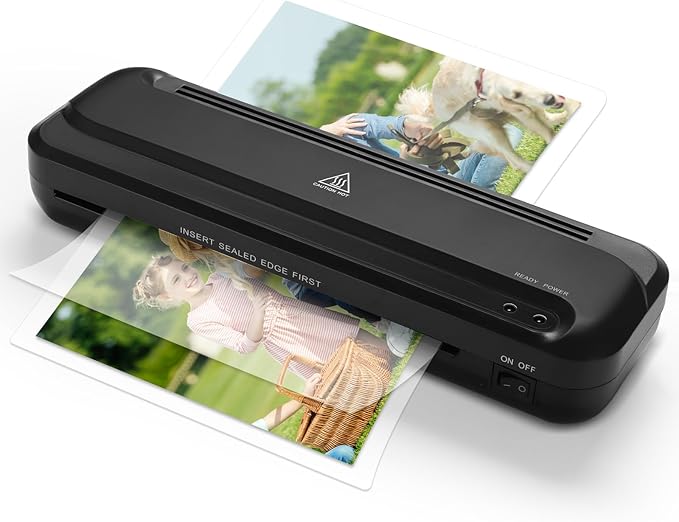 CAREGY 9-Inch Thermal Laminator Machine for Documents and Photos, Easy to Use for Office, School, Business and Home- Black