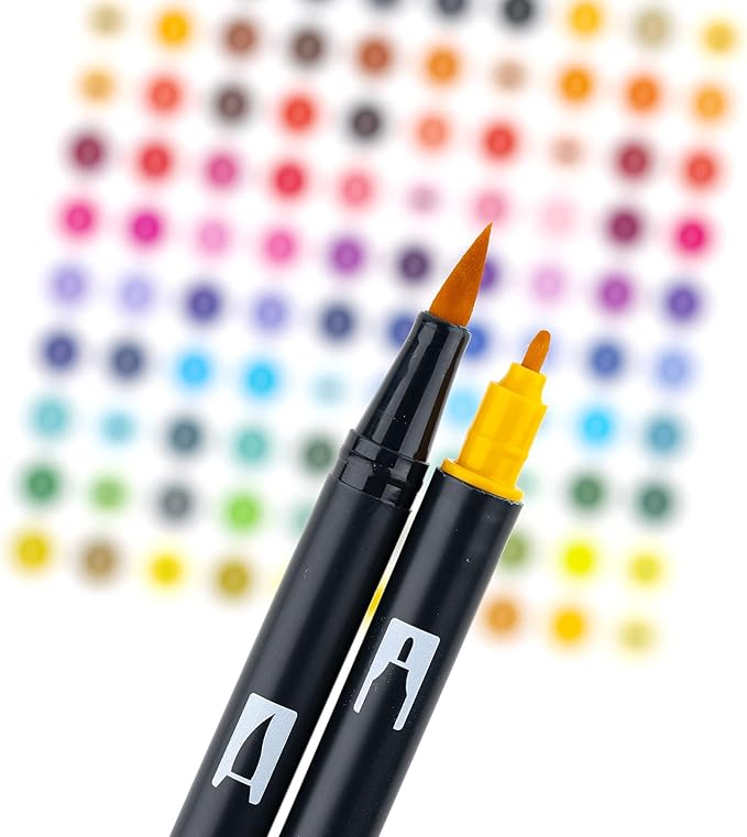 Tombow 56168 Dual Brush Pen Art Markers, Secondary, 10-Pack. Blendable, Brush and Fine Tip Markers