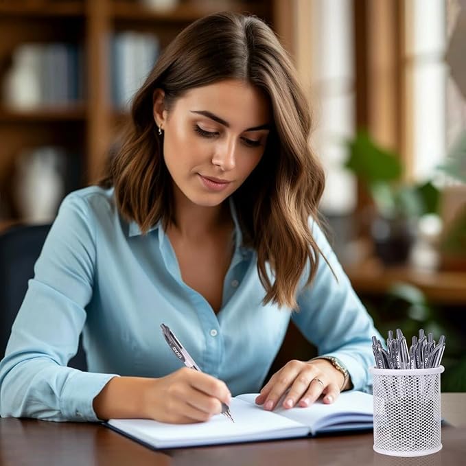 Gray Gel Pens Bulk 30 Pack Gray Pens Fine Point Smooth Writing No Smudge, CLOUD TOUCH Grip 0.7mm Black Gel Ink, Retractable Rollerball Pens for Server Office School, Lapiceros (GRAY)