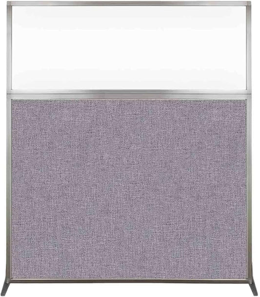 Versare Hush Screen Portable Room Divider | Workstation Wall Divider | Freestanding Privacy Hush Panels | Clear Windows | Fabric Office Divider Screen | Great for Room Separation