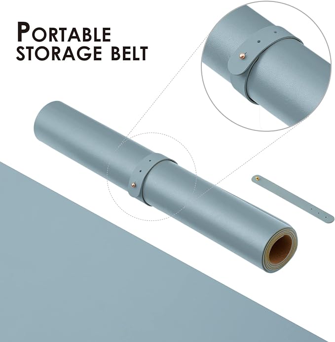 Large Cork Desk Mat - 47.2"x 17" Desk Pad for Office and Home - Ideal for Large Mouse Pad and Desk Mats on Top of Desks(Light Blue)