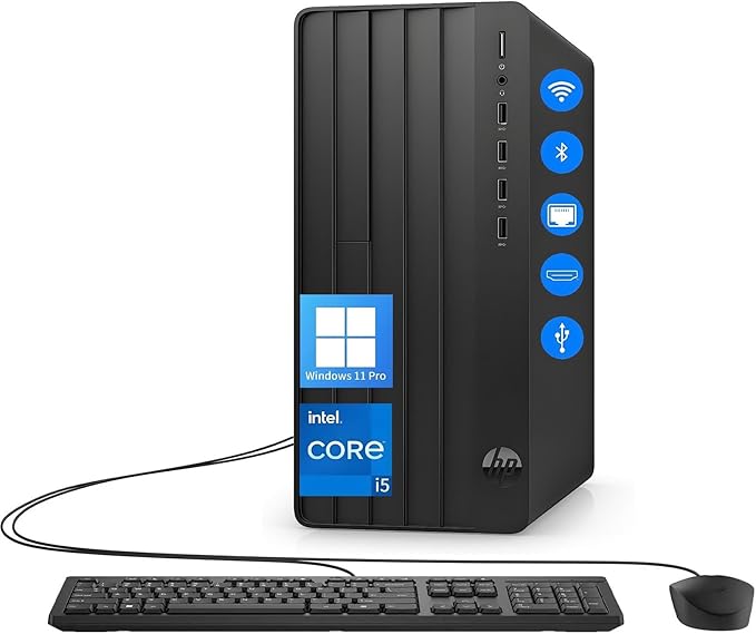 HP Desktop Computers Tower PC for Home Business Student, Intel 6-Core i5-12500 (Beat i7-11700), 16GB DDR4 RAM, 512GB PCIe SSD, WiFi, Bluetooth, RJ-45, Keyboard and Mouse, Windows 11 Pro, Wendbo