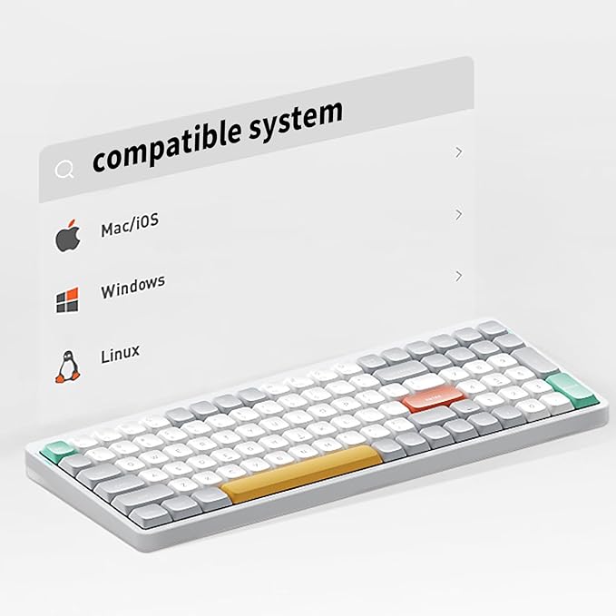 nuphy Air96 V2 Wireless Mechanical Keyboard,100 Keys RGB Backlit Keyboard,Supports Bluetooth 5.1,2.4G and Wired Connection,for PC/Laptop/Windows/Mac -White Gateron Aloe Switch