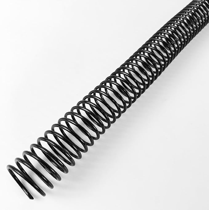 Binditek 50 Pack Plastic Spiral Binding Coils, 28mm (1-1/8"), 240 Sheet Capacity, 4:1 Pitch, Black, 48 Loops, for Letter Size, for Students and Coworkers