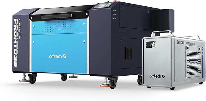 OMTech 90W CO2 Laser Engraver, 28"x20" Laser Engraving Machine with Autofocus 2 Way Pass-Throughs Built-in Air Assist, Commercial Laser Cutting Etching Machine for Wood Glass Acrylic Leather More