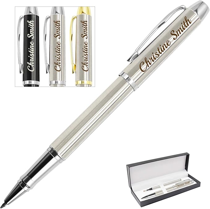 Amlion Personalized Pens Custom Engraved Pen with Name, Refillable Medium Refill, Personalized Gifts for Men Women