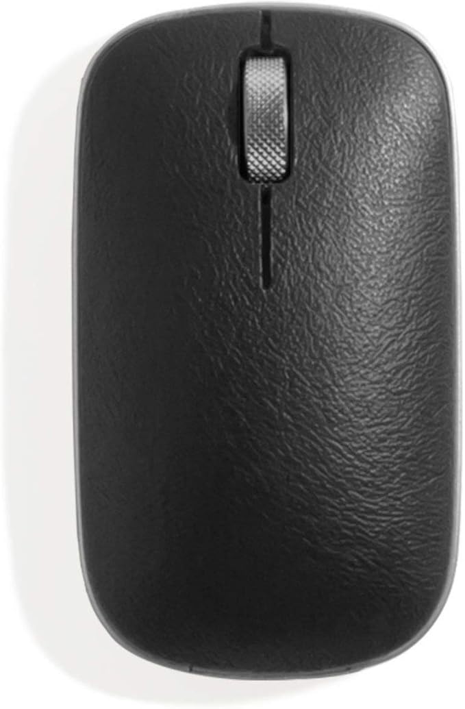 Azio Retro Classic Bluetooth Mouse (Gunmetal) - Wireless, Genuine Leather Topped with Pixart Precision Tracker
