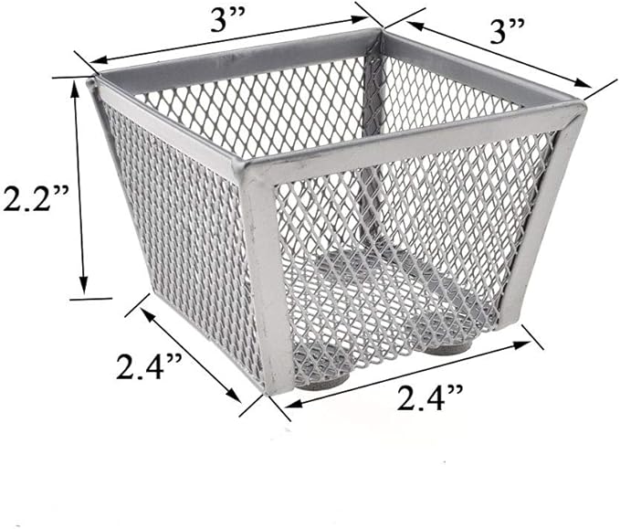 HAHIYO Stackable Paper Clip Mesh Holder cup 2.2" Height 2 Pack Silver Sturdy PaperClip Holder Container for Desk Drawer Organizer Collection for Home Office School Soft Foam Feet No Sharp Edges