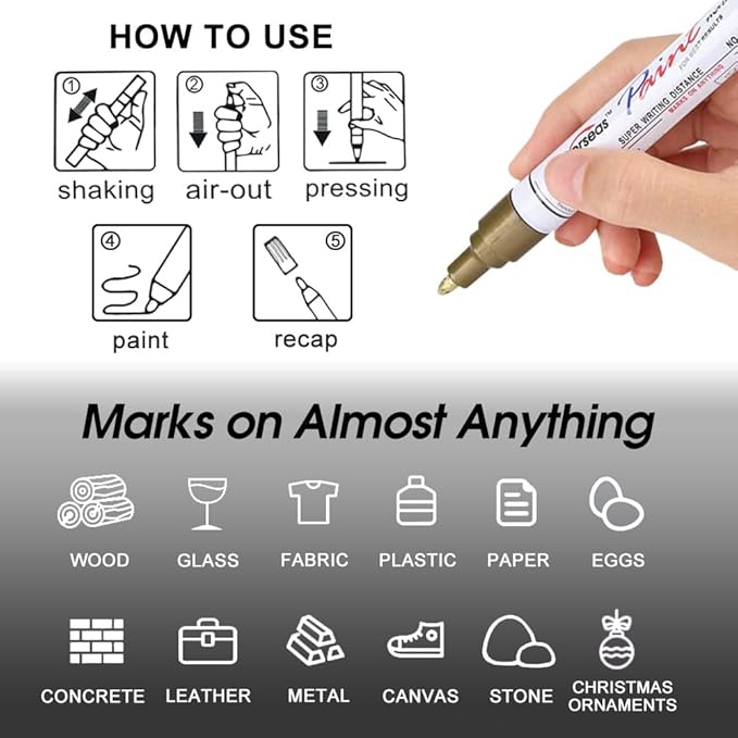 Overseas Permanent Paint Pens Light Purple Markers - 2 Pack Oil Based Paint Markers, Medium Tip, Quick Drying and Waterproof Marker Pen for Metal, Rock Painting, Wood, Plastic, Canvas, Glass, Mugs