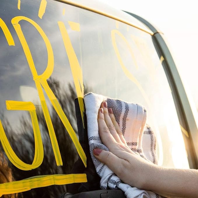 Glass Pen Window Marker: Liquid Chalk Pens for Glass, Whiteboard Markers with Washable Paint - Graduation, Car Windows, Mirror, Storefront, Wedding, Party & Holiday (5 Pens - Black & White - Fine Tip)