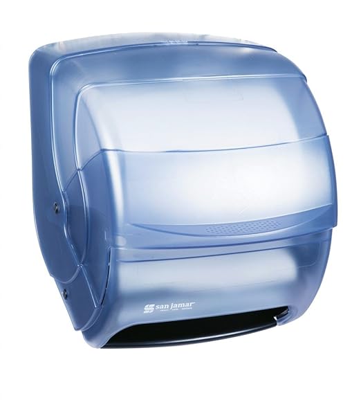 San Jamar T850 Integra Lever Roll Towel Dispenser, Fits 8-1/4" Wide and 8-1/2" Diameter Roll, 11-1/2" Width x 13-1/2" Height x 11-1/4" Depth, Arctic Blue