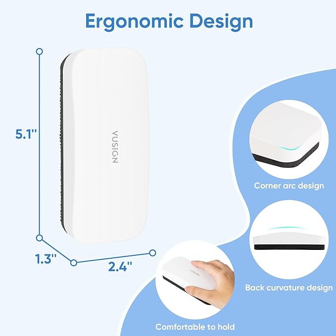 VUSIGN Magnetic Dry Erase Whiteboard Eraser, Glass Board Eraser for Dry Erase Board, Glass Board, Calendar Board, Office, Home,School Supplies, 2 Pack