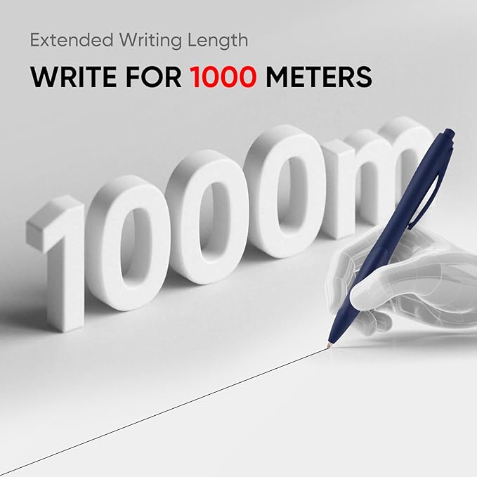 BallPoint Pens, 30 Pack (BLACK Ink),Bulk Pens, Navy Blue Barrel,Click Pens for Office Home and School, Retractable Ballpoint Pens, Medium Point, 1.00MM (Navy Blue)