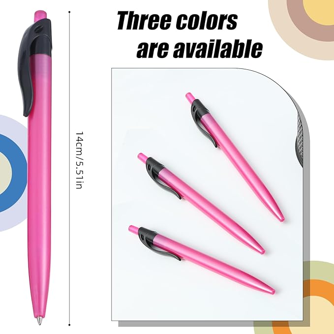 Retractable Red Ballpoint Pen for Smooth Writing 1.0mm Medium Pack of 100, Click pens with Comfort grip, Idea for Journaling, Planner, Note Taking Office School Supplies