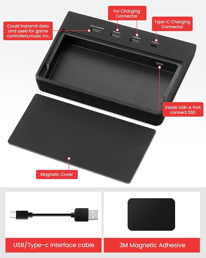 TAPTES USB Hub 5 in 1 Ports for Tesla Model 3 Before June 2020(Not Fit for Model Y),Dashcam & Sentry Mode Viewer USB Hub dongle USB (Not Fit for Tesla Model 3 Produced After June 2020)