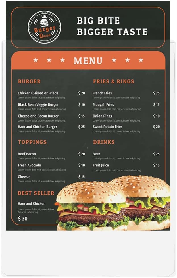 StoreSMART - Rigid Plastic Menu - 8.5" x 14" - 300-Pack - HPP812X14-MENU-300