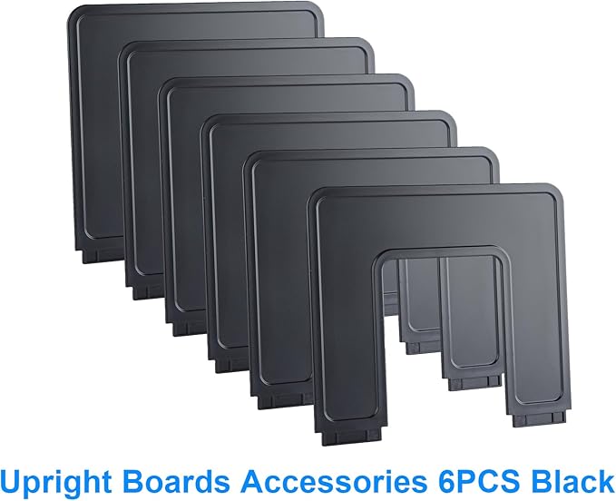 6 Pieces Upright Boards, Accessory Parts of Expandable File Folder Holder, Black