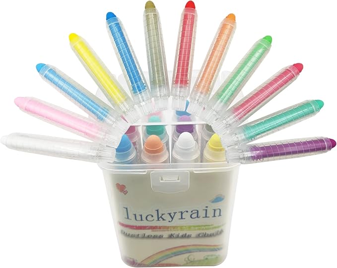 Non-toxic Dustless Chalk With Holder for Kids Colored Chalk Whiteboard Art Tool for Blackboard Kids Children Drawing Writing,12PCS