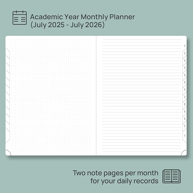 POPRUN Monthly Planner 2025-2026, 8.5'' x 11.25'', 13-Monthly Calendar (July 2025-July 2026) 15-Minute Hourly Appointment Book with Stair Tabs, Soft Cover, 100GSM Paper - Claret