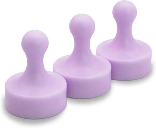 GLASSBOARD STUDIO Powerful Neodymium Magnets, Pawn-Shaped - Strong Fridge/Refrigerator and Whiteboard Magnet, Ideal for Office, Kitchen, Crafts - Rare Earth, Heavy Duty (3, Meadow Lilac)