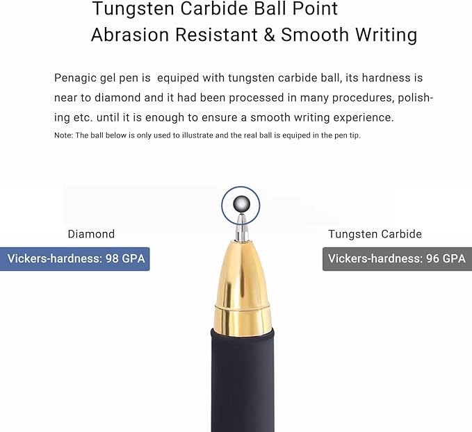 Pen with Stylus Tip, P-223B, Gel Pens Fine Point [0.7mm] Black Ink, Roller Ballpoint Pens Matt Design, Stationery Pens for School Office Supplies