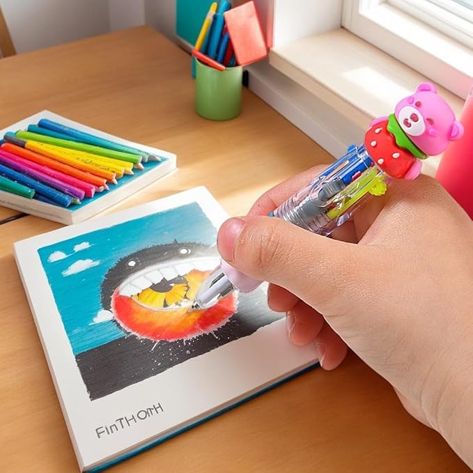 30 Pack Cute Multicolor Pens | Kawaii 4-in-1 Colors Ballpoint Pens for Kids- Perfect Party Favors, Classroom Prizes- Fun Writing Gifts for Boys Girls