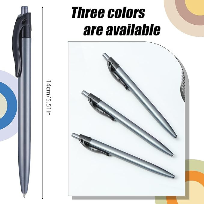 Retractable Black Ballpoint Pen for Smooth Writing 1.0mm Medium Pack of 50, Click pens with Comfort grip, Idea for Journaling, Planner, Note Taking Office School Supplies
