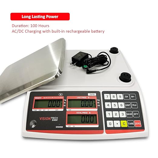 VisionTechShop TVP-12B Price Computing Scale, Lb/Oz/Kg Switchable, 12lb Capacity, 0.002lb Readability, NTEP Legal for Trade COC #19-038, NSF Certified