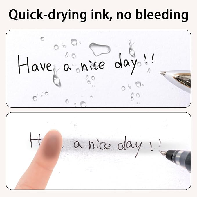 deli Gel Pens, 100 Pcs Retractable Pens Black Ink, Medium Point Pen 0.7mm, Smooth Writing, Fast Dry, No Bleed for Journaling Note Taking, Home School Office Supplies