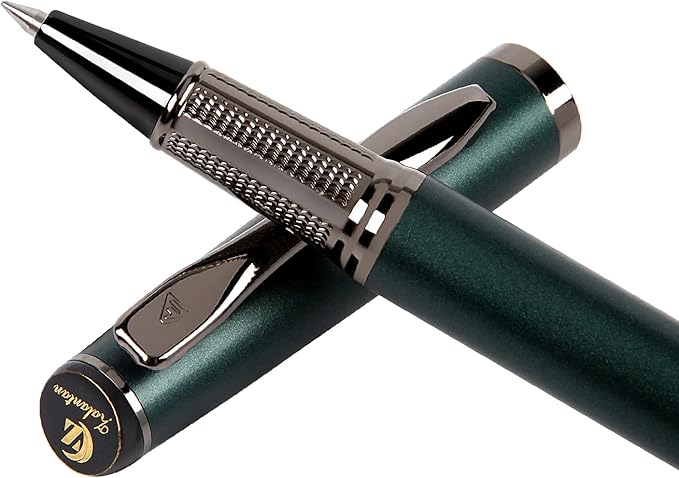 Liquid Ink Rollerball Pen,Essential Business Nice Pens,Metal pen Smooth writing stylish design effortless writing,Luxury pens with gift case for Men & Women with 2 Refills