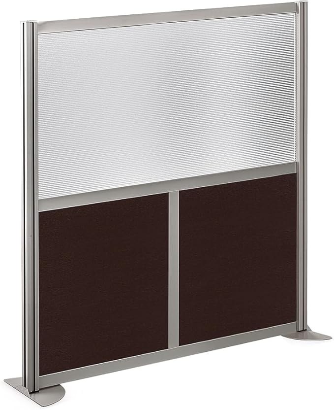 NBF Office Partitions - Cubicle Privacy Panel Wall Divider - Modern Room Separator with Quick Assembly - Indoor Laminate Free Standing Portable Room Divider Panel - 52" H x 49" W (Espresso)