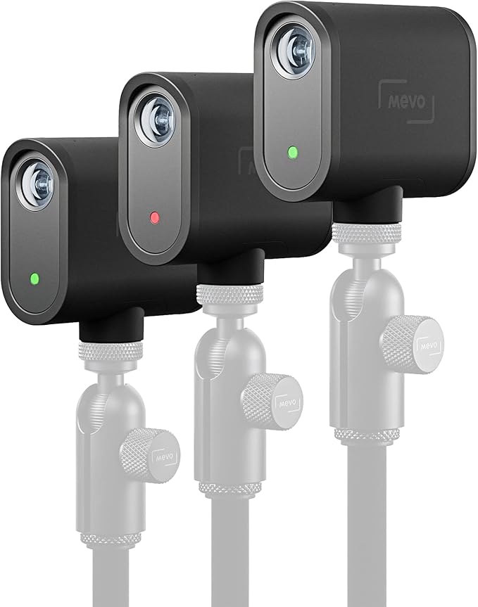 Logitech for Creators Mevo Start 3-Pack Wireless Live Streaming Cameras, for Multi-Camera HD Video,App Control and Stream via Smartphone or Wi-Fi