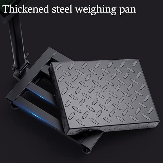 660LB Industrial Platform Scale with Removable Guardrail LB/KG Weight Computing Digital Scale Floor Platform Scale Perfect for Postal Luggage Shipping Mailing Weighing