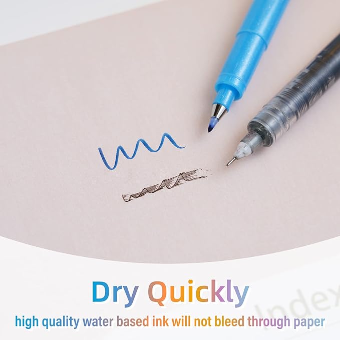 Felt Tip Pens, 15pcs Calligraphy pen Assorted Colors Sign Brush Pen Art Brush Marker Water Based Journaling Pen Set for Beginners Beginner Adult Lettering, Calligraphy (15pcs)