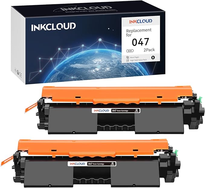 INKCLOU0 crg-047 (2 Black) Compatible Toner Cartridge Replacement for Canon 047 crg-047 crg047 for ImageCLASS LBP113W MF113W MF110/LBP110 Series, i-SENSYS LBP113W MF113W MF110/LBP110 Series Printer