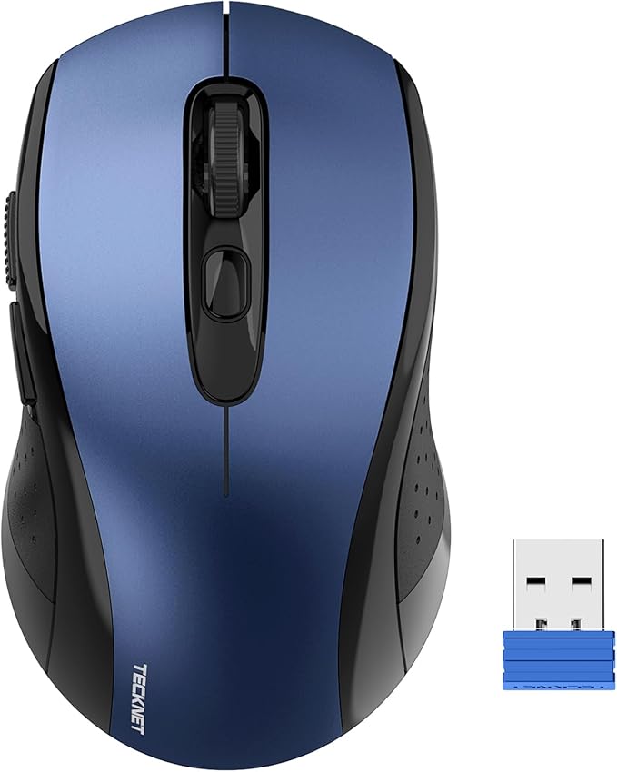 TECKNET Wireless Mouse for Laptop, 2.4G Wireless, 5-Level 4800 DPI, Silent with Receiver & 6 Buttons, 18 Months Battery Life, USB Portable for Mac, Chromebook