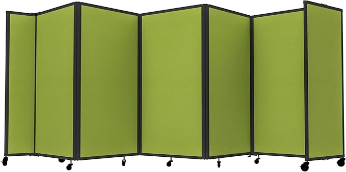 Versare Room Divider 360 Portable Wall Partition | Folding Panels | Large Freestanding Divider | Locking Wheels | Temporary Room Separator