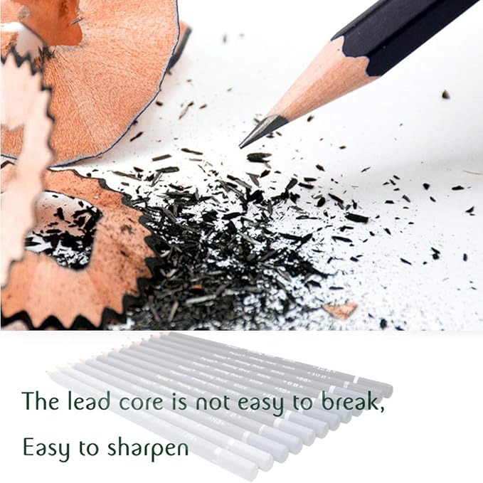 Lemical Professional Sketch pencils 12pcs/set (14B - 4H) Graphite Sketching Pencils Sketch Drawing Pencils Set for Art Drawing Shading Art Supplies