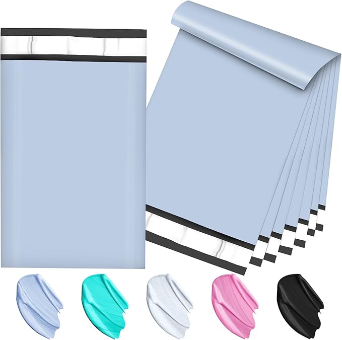 120PC Poly Mailers 6x9 Inch Light Blue Mailing Envelopes Bags Shipping Bags with Self Adhesive Waterproof and Tear-Proof Postal Bags