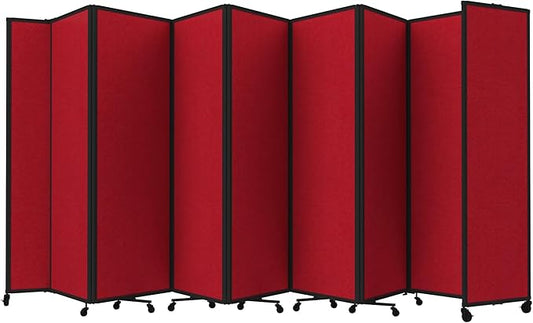 Versare Room Divider 360 Portable Wall Partition | Folding Panels | Large Freestanding Divider | Locking Wheels | Temporary Room Separator